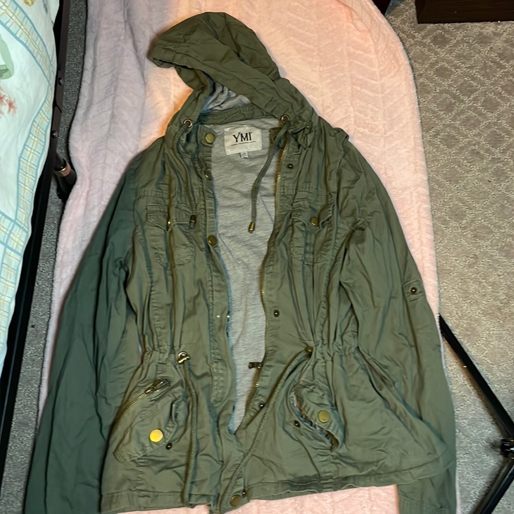 YMI Green Cargo Zip-up Jacket Medium
